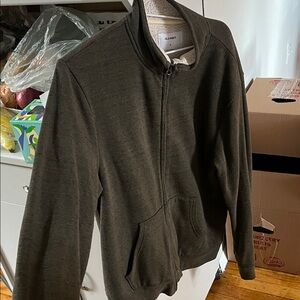 Old Navy Men's Olive Zip-Up Sweater